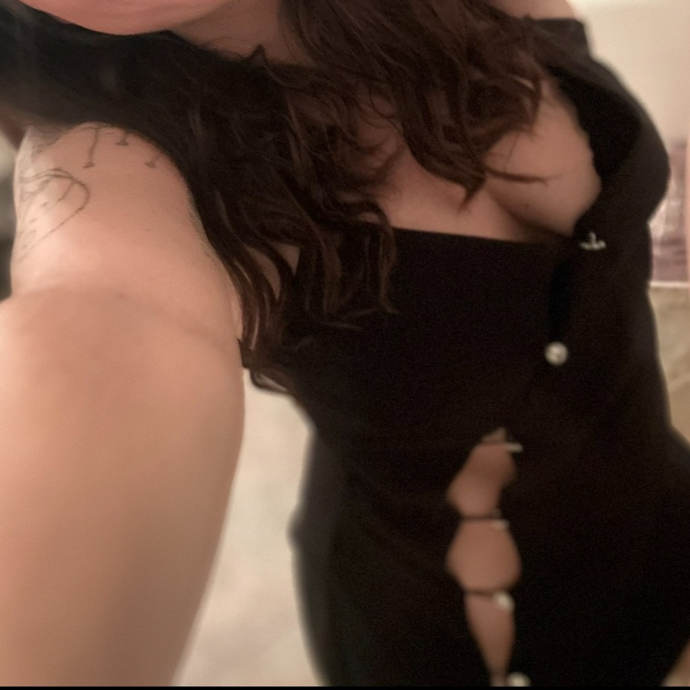 Zara Black Mini Dress with Button Detail